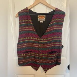 Paragraff Vintage Americana Western Core Multicolored Vest Size Small